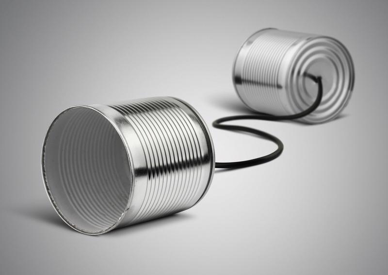 Tin can phone depicting sending and receiving communication